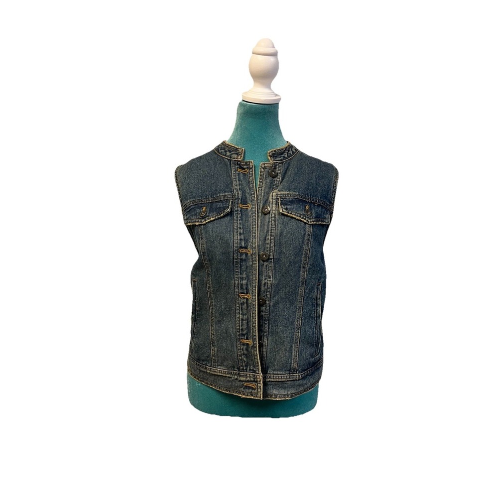 Free People Denim Vest Size S Blue Gilet Northern Light Western Cottage - Picture 1 of 7